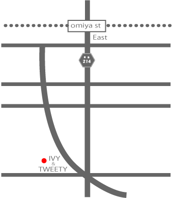 美容室tweetyと理容室IVYのmap